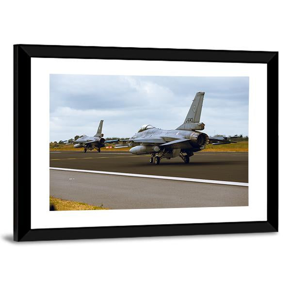 F-16A Fighting Falcon Canvas Wall Art-5 Horizontal-Gallery Wrap-22" x 12"-Tiaracle