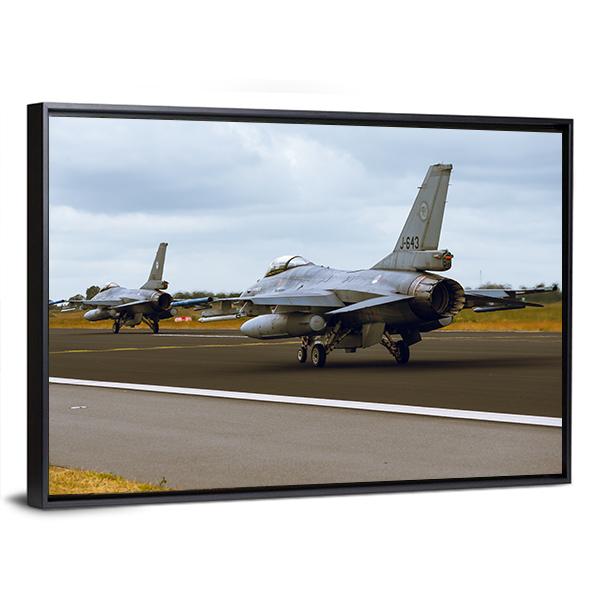 F-16A Fighting Falcon Canvas Wall Art-3 Horizontal-Gallery Wrap-25" x 16"-Tiaracle