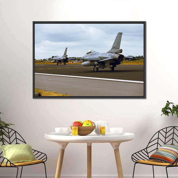F-16A Fighting Falcon Canvas Wall Art-3 Horizontal-Gallery Wrap-25" x 16"-Tiaracle