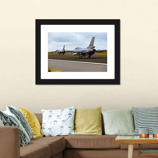 F-16A Fighting Falcon Canvas Wall Art-3 Horizontal-Gallery Wrap-25" x 16"-Tiaracle