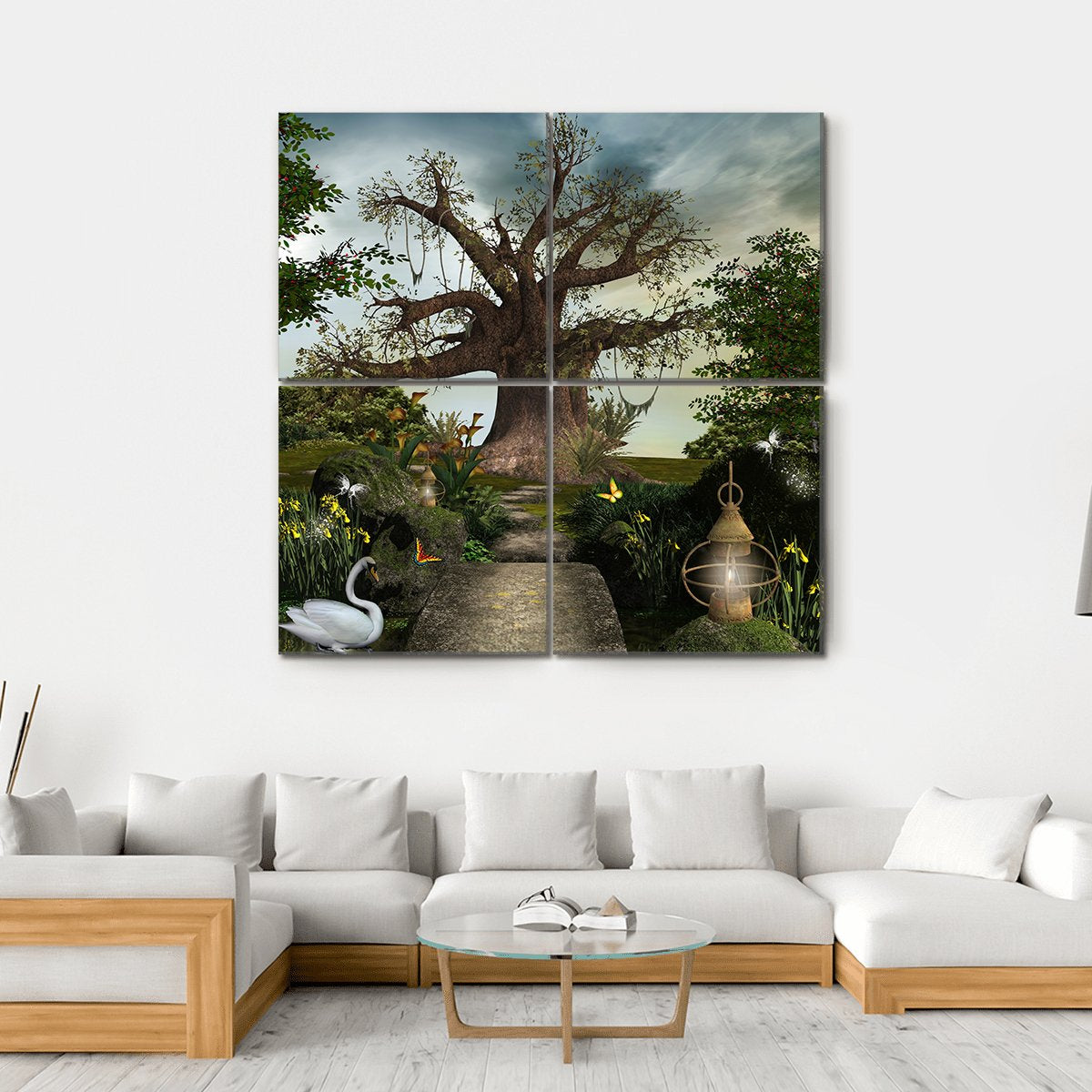 Fabulous Garden Canvas Wall Art-4 Square-Gallery Wrap-17" x 17"-Tiaracle