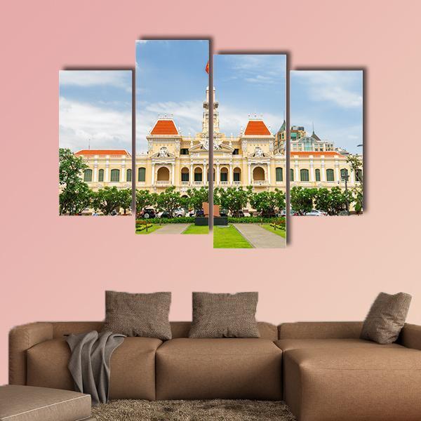Ho Chi Minh City Hall Vietnam Canvas Wall Art-4 Pop-Gallery Wrap-50" x 32"-Tiaracle