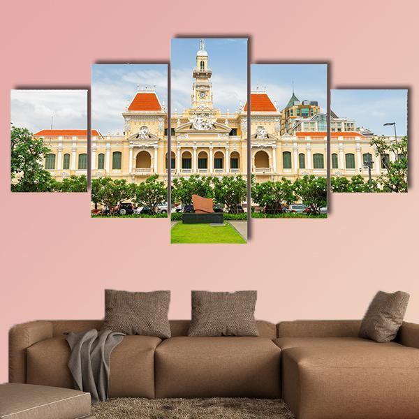 Ho Chi Minh City Hall Vietnam Canvas Wall Art-5 Star-Gallery Wrap-62" x 32"-Tiaracle