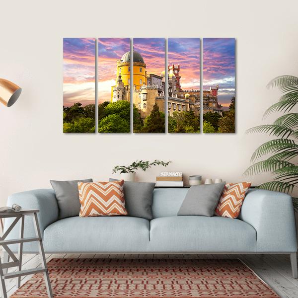 Fairy Palace In Sintra Portugal Canvas Wall Art-5 Horizontal-Gallery Wrap-22" x 12"-Tiaracle
