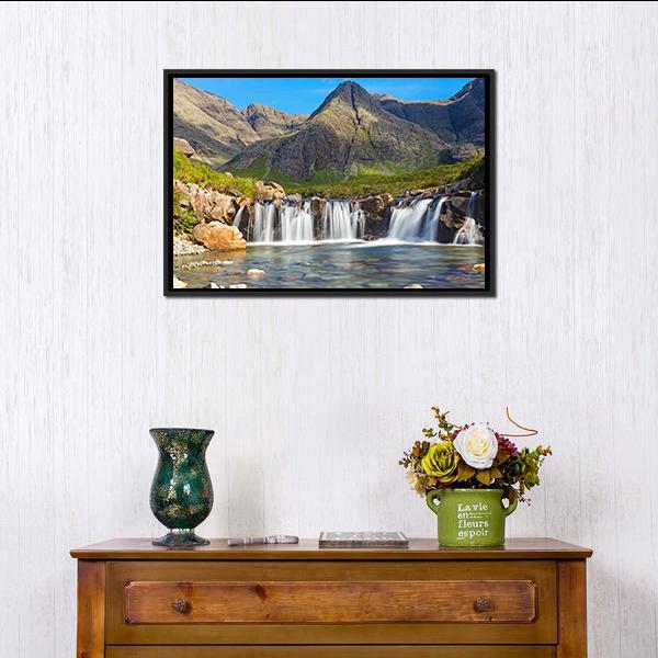 Fairy Pools Scotland Canvas Wall Art-1 Piece-Floating Frame-24" x 16"-Tiaracle
