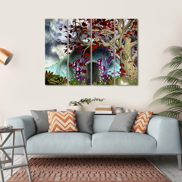 Fairy Secret House Canvas Wall Art-4 Horizontal-Gallery Wrap-34" x 24"-Tiaracle