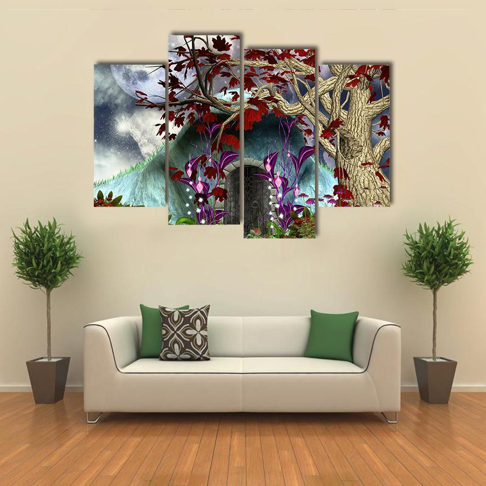 Fairy Secret House Canvas Wall Art-4 Pop-Gallery Wrap-50" x 32"-Tiaracle