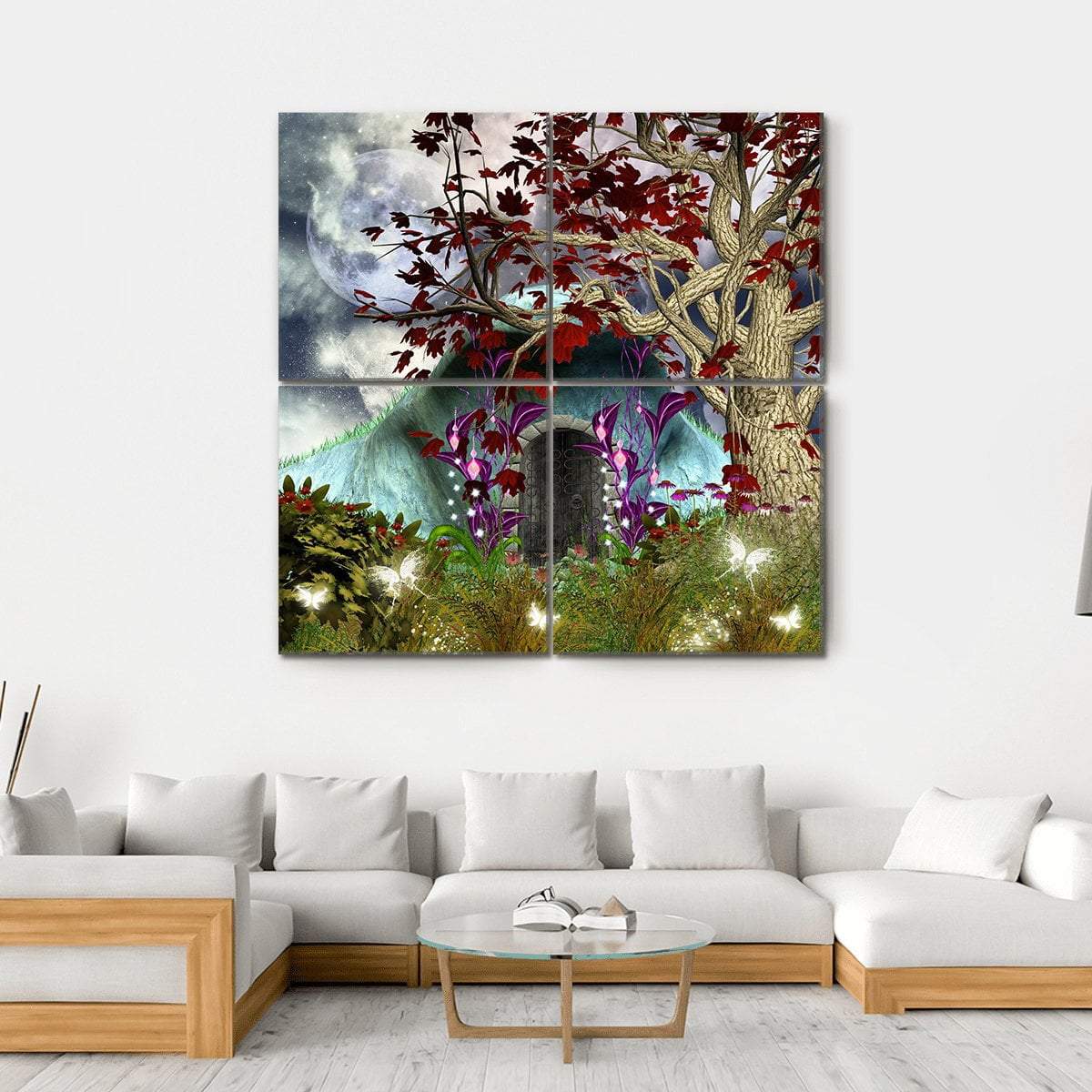 Fairy Secret House Canvas Wall Art-4 Square-Gallery Wrap-17" x 17"-Tiaracle