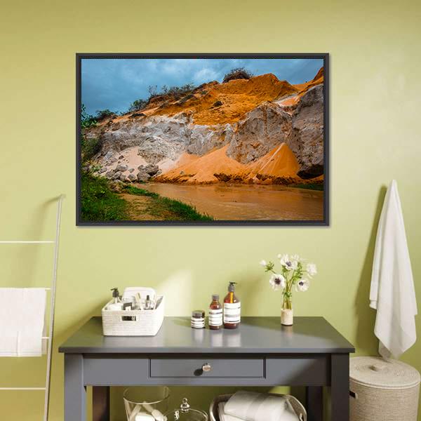 Fairy Stream Vietnam Canvas Wall Art-1 Piece-Floating Frame-24" x 16"-Tiaracle