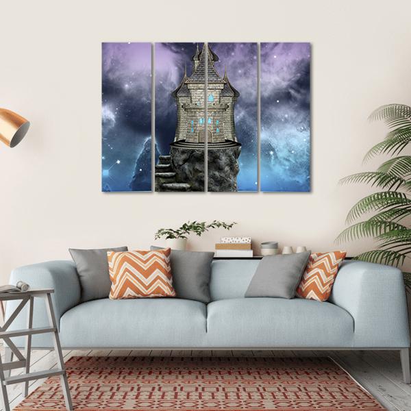 Fairy Tale Castle Canvas Wall Art-4 Horizontal-Gallery Wrap-34" x 24"-Tiaracle