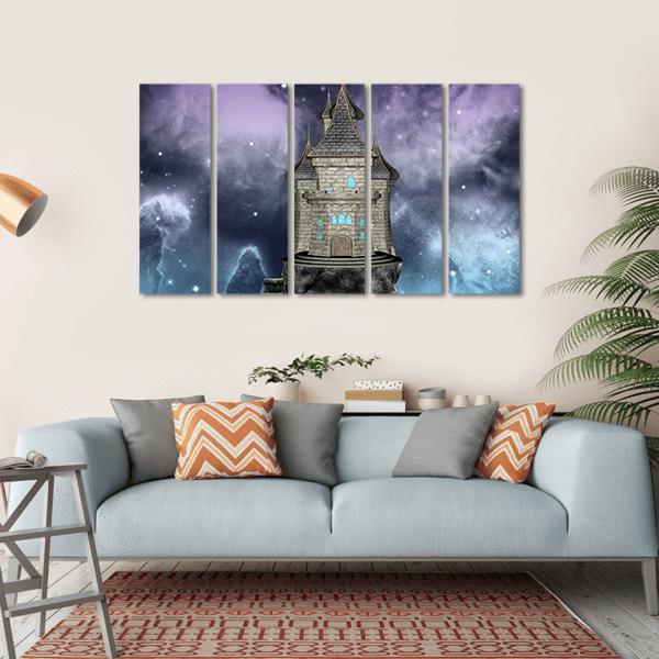 Fairy Tale Castle Canvas Wall Art-5 Horizontal-Gallery Wrap-22" x 12"-Tiaracle