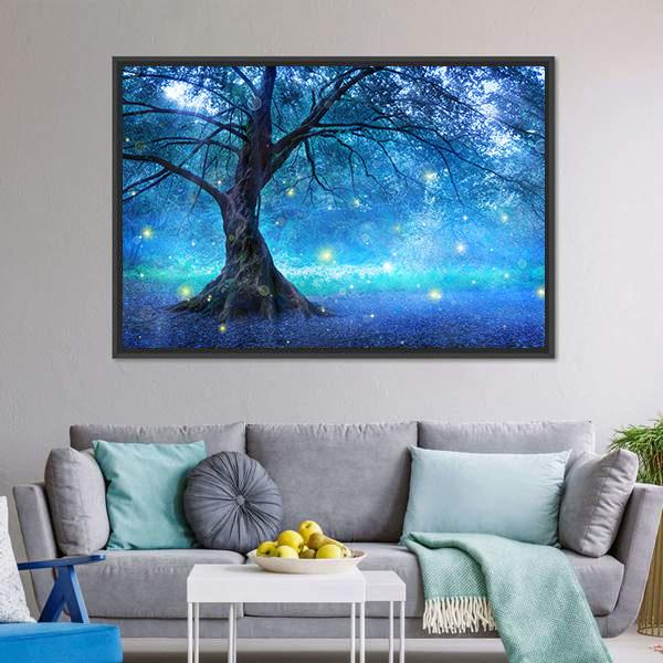Fairy Tree Canvas Wall Art-3 Horizontal-Gallery Wrap-25" x 16"-Tiaracle
