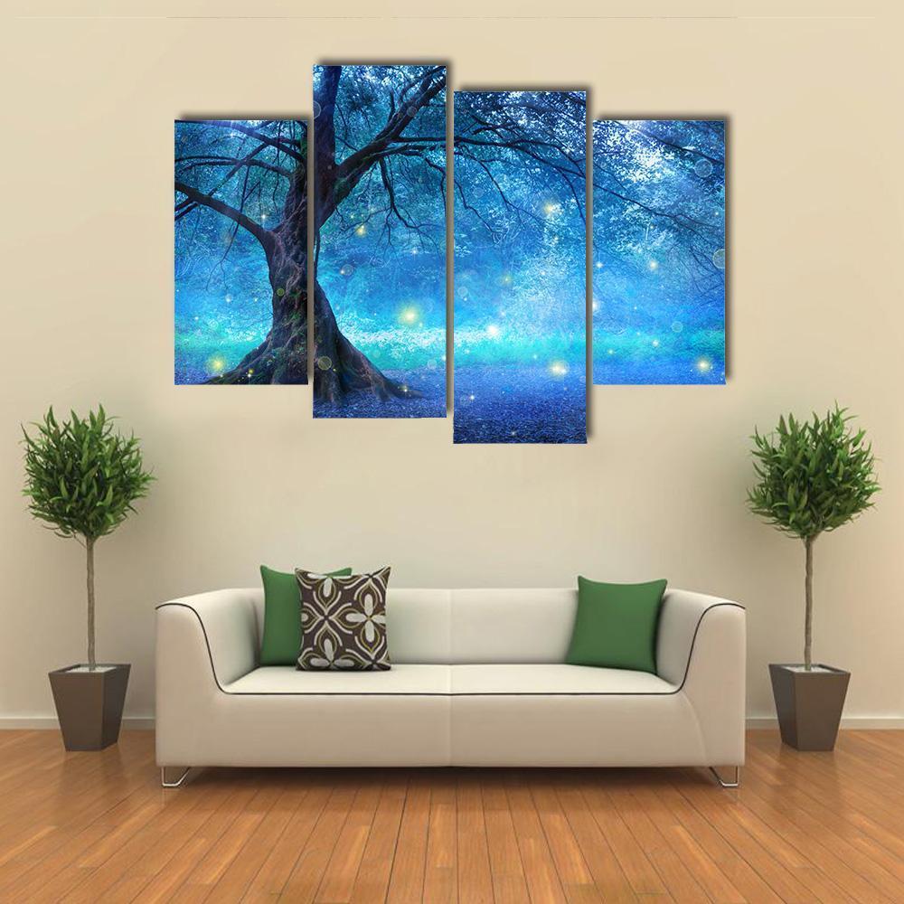 Fairy Tree Canvas Wall Art-4 Pop-Gallery Wrap-50" x 32"-Tiaracle