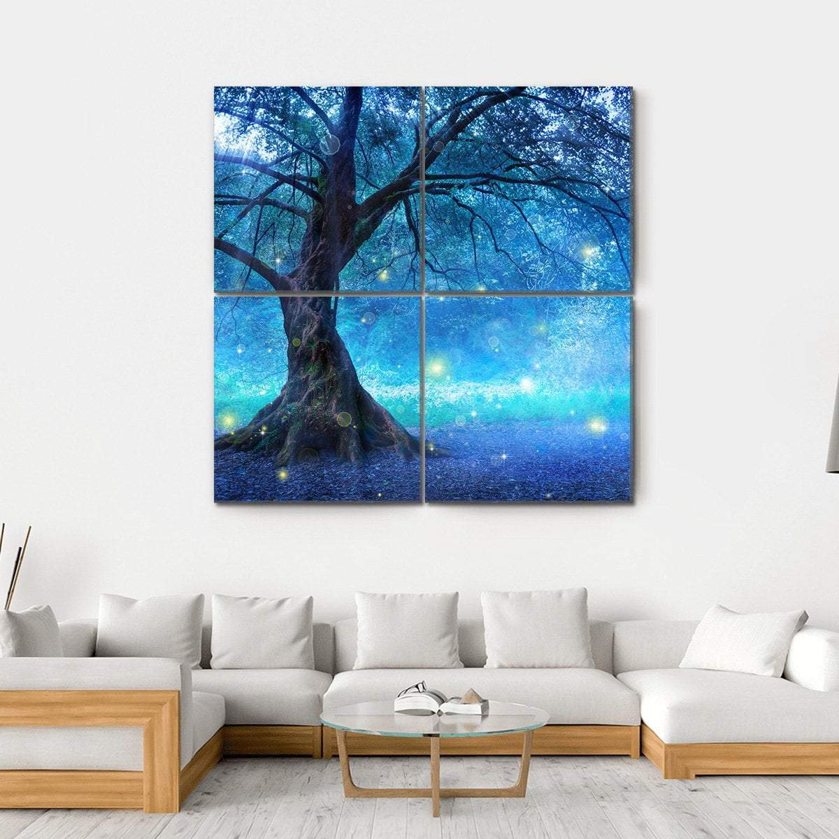 Fairy Tree Canvas Wall Art-4 Square-Gallery Wrap-17" x 17"-Tiaracle