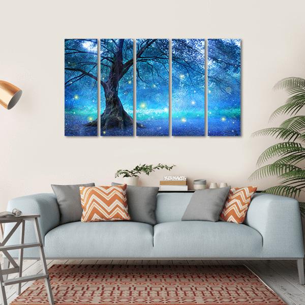 Fairy Tree Canvas Wall Art-5 Horizontal-Gallery Wrap-22" x 12"-Tiaracle