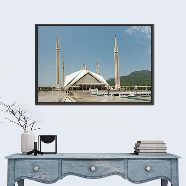 Faisal Mosque In Islamabad Canvas Wall Art-5 Horizontal-Gallery Wrap-22" x 12"-Tiaracle