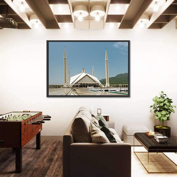 Faisal Mosque In Islamabad Canvas Wall Art-5 Horizontal-Gallery Wrap-22" x 12"-Tiaracle