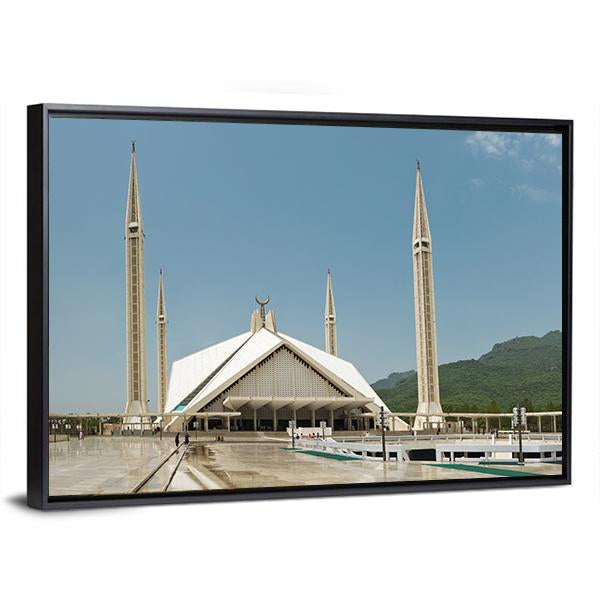 Faisal Mosque In Islamabad Canvas Wall Art-5 Horizontal-Gallery Wrap-22" x 12"-Tiaracle