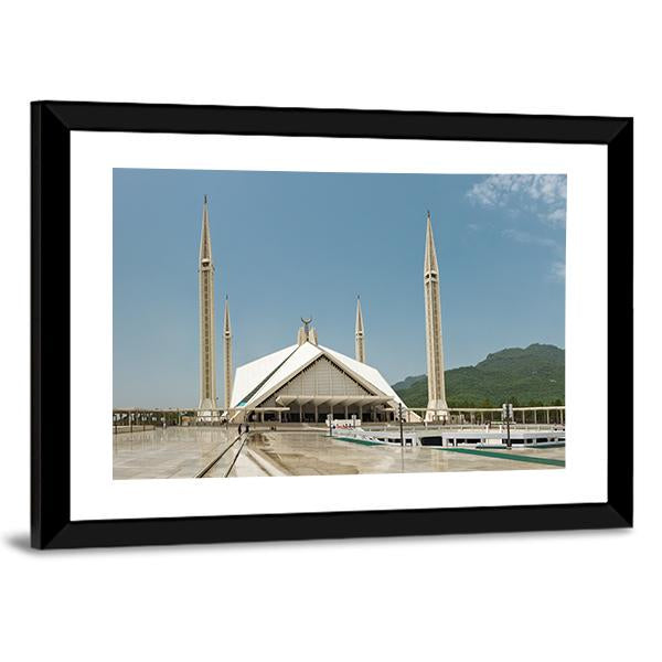 Faisal Mosque In Islamabad Panoramic Canvas Wall Art-1 Piece-36" x 12"-Tiaracle