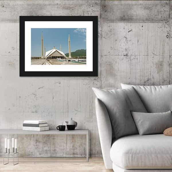 Faisal Mosque In Islamabad Panoramic Canvas Wall Art-1 Piece-36" x 12"-Tiaracle
