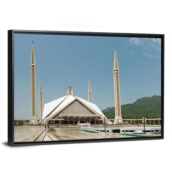 Faisal Mosque In Islamabad Panoramic Canvas Wall Art-1 Piece-36" x 12"-Tiaracle