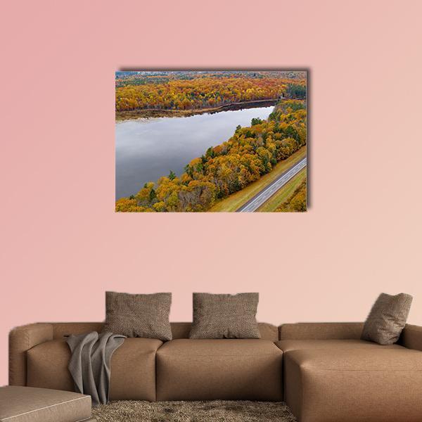 Fall Color In New England Canvas Wall Art-1 Piece-Gallery Wrap-48" x 32"-Tiaracle
