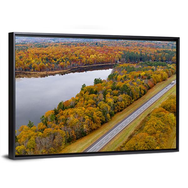 Fall Color In New England Canvas Wall Art-3 Horizontal-Gallery Wrap-25" x 16"-Tiaracle