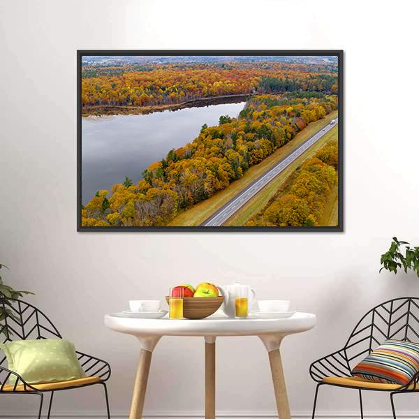 Fall Color In New England Canvas Wall Art-3 Horizontal-Gallery Wrap-25" x 16"-Tiaracle