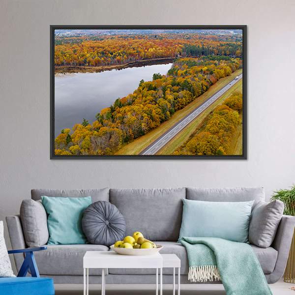 Fall Color In New England Canvas Wall Art-3 Horizontal-Gallery Wrap-25" x 16"-Tiaracle