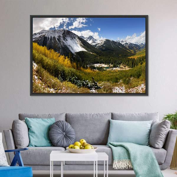 Fall Color In Ridgway Colorado Canvas Wall Art-1 Piece-Floating Frame-24" x 16"-Tiaracle