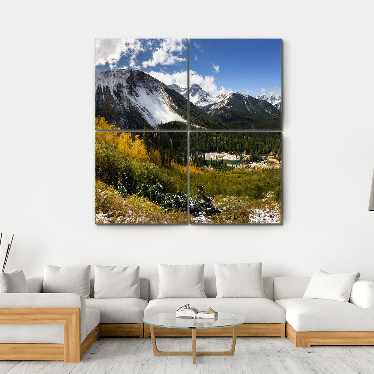 Fall Color In Ridgway Colorado Canvas Wall Art-4 Square-Gallery Wrap-17" x 17"-Tiaracle