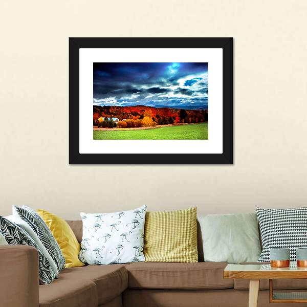 Fall Foliage Vermont Canvas Wall Art-1 Piece-Framed Print-20" x 16"-Tiaracle