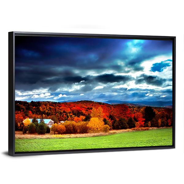 Fall Foliage Vermont Canvas Wall Art-3 Horizontal-Gallery Wrap-25" x 16"-Tiaracle