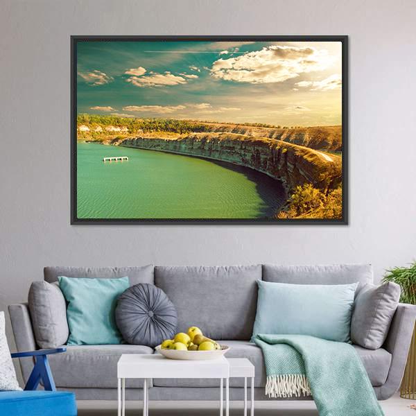 Fall River Canyon Canvas Wall Art-1 Piece-Floating Frame-36" x 24"-Tiaracle