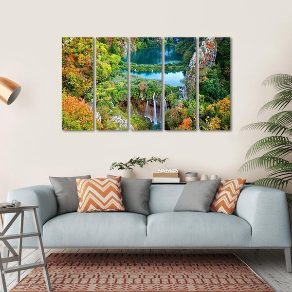 Fall Valley Landscape Canvas Wall Art-5 Horizontal-Gallery Wrap-22" x 12"-Tiaracle