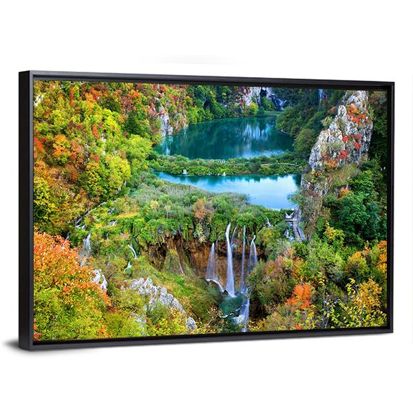Fall Valley Landscape Canvas Wall Art-3 Horizontal-Gallery Wrap-25" x 16"-Tiaracle
