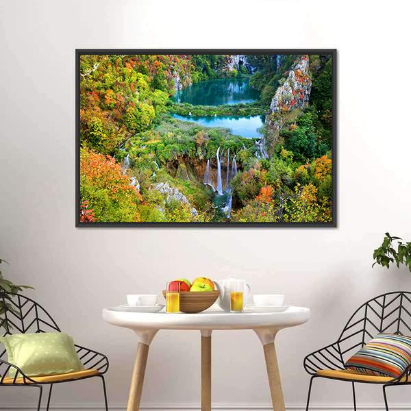 Fall Valley Landscape Canvas Wall Art-3 Horizontal-Gallery Wrap-25" x 16"-Tiaracle