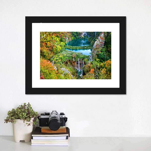 Fall Valley Landscape Canvas Wall Art-1 Piece-Framed Print-20" x 16"-Tiaracle