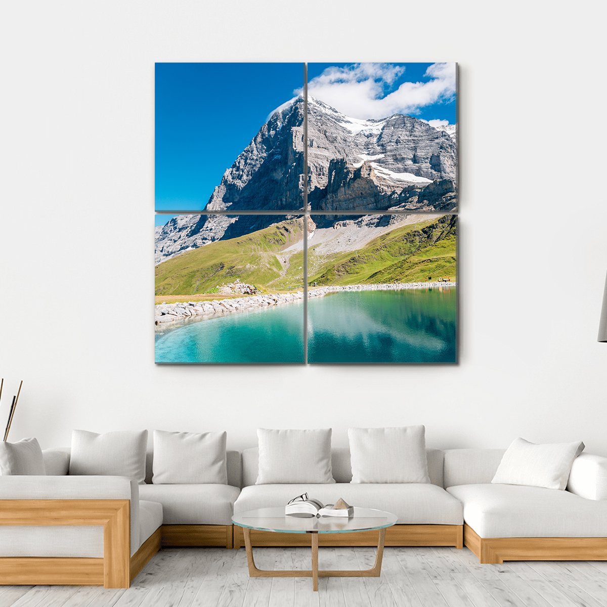 Fallbodensee Lake Canvas Wall Art-4 Square-Gallery Wrap-17" x 17"-Tiaracle