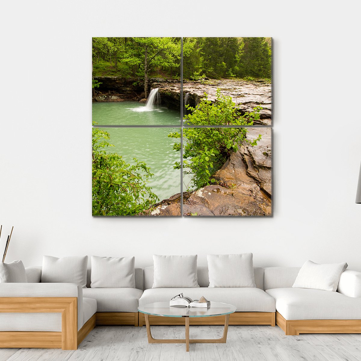 Falling Water Creek Arkansas Canvas Wall Art-4 Square-Gallery Wrap-17" x 17"-Tiaracle