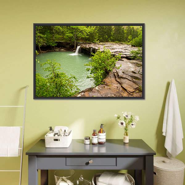 Falling Water Creek Arkansas Canvas Wall Art-5 Horizontal-Gallery Wrap-22" x 12"-Tiaracle
