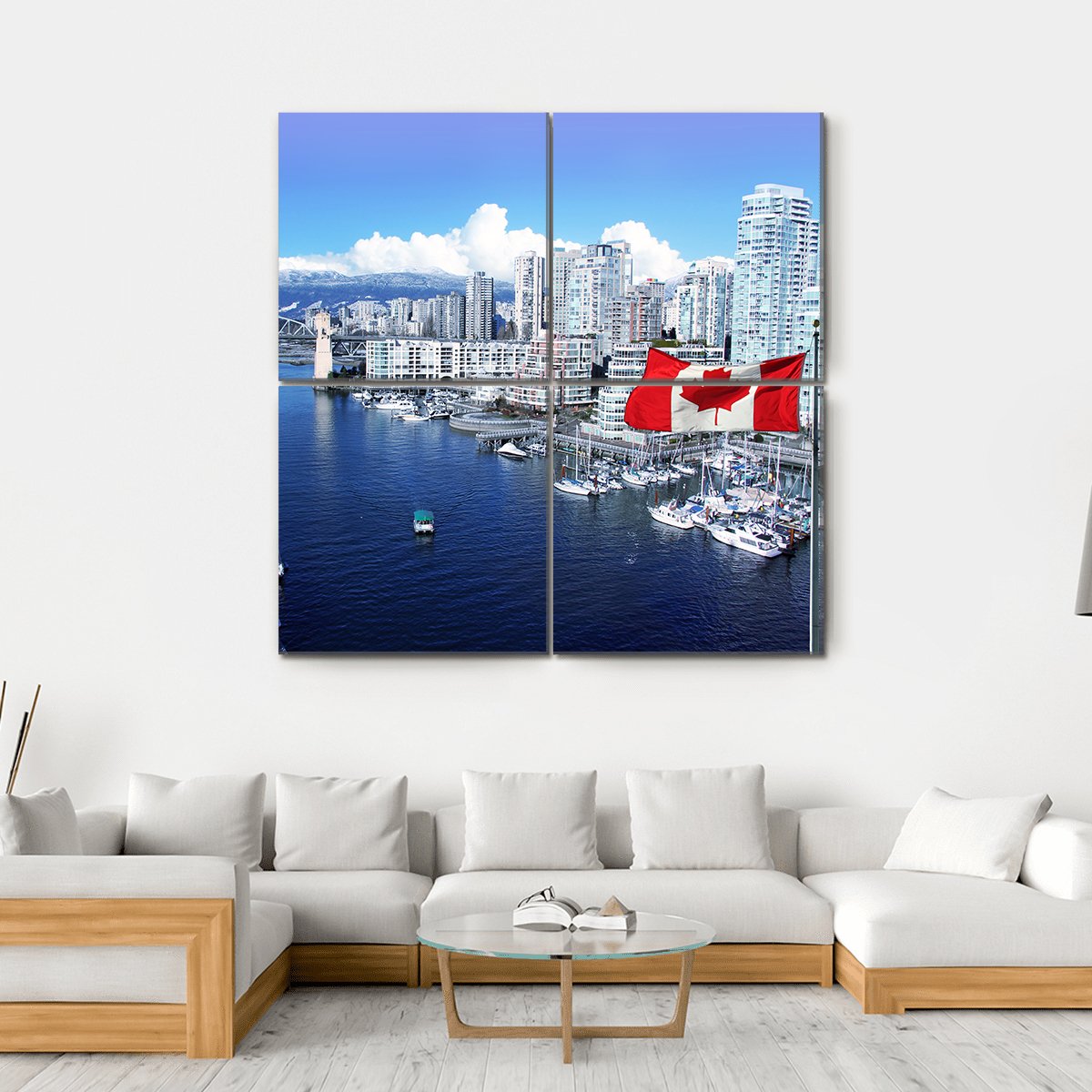 False Creek Canada Canvas Wall Art-4 Square-Gallery Wrap-17" x 17"-Tiaracle