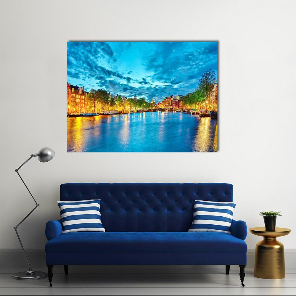 Famous Amstel River Canvas Wall Art-1 Piece-Gallery Wrap-48" x 32"-Tiaracle