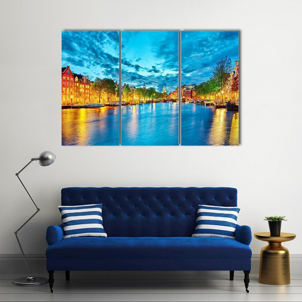 Famous Amstel River Canvas Wall Art-3 Horizontal-Gallery Wrap-37" x 24"-Tiaracle
