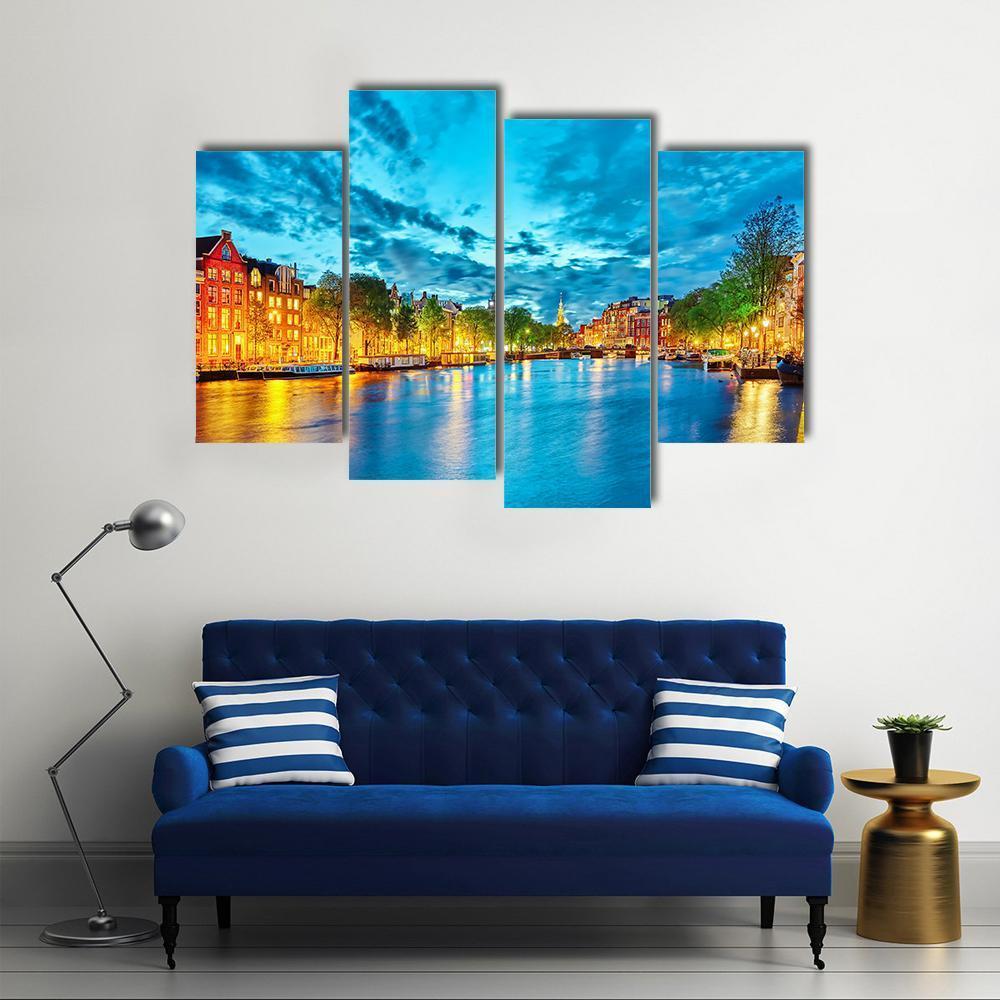 Famous Amstel River Canvas Wall Art-4 Pop-Gallery Wrap-50" x 32"-Tiaracle