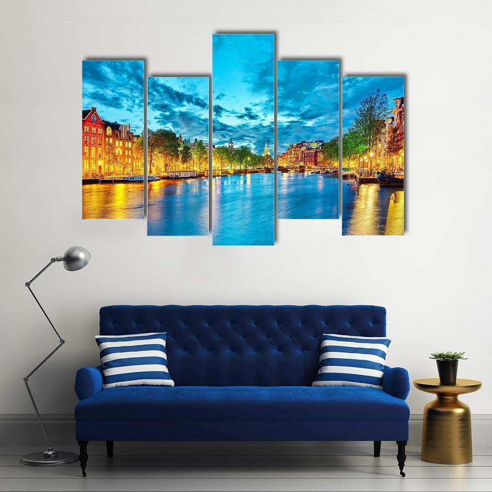 Famous Amstel River Canvas Wall Art-5 Pop-Gallery Wrap-47" x 32"-Tiaracle