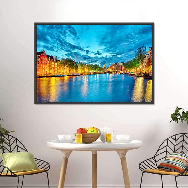 Famous Amstel River Canvas Wall Art-3 Horizontal-Gallery Wrap-25" x 16"-Tiaracle