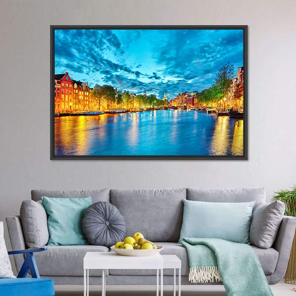 Famous Amstel River Canvas Wall Art-3 Horizontal-Gallery Wrap-25" x 16"-Tiaracle