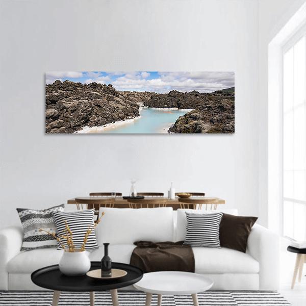 Blue Lagoon Iceland Panoramic Canvas Wall Art-1 Piece-36" x 12"-Tiaracle