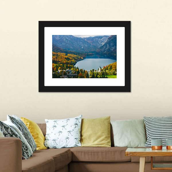 Famous Bohinj Lake Canvas Wall Art-5 Horizontal-Gallery Wrap-22" x 12"-Tiaracle